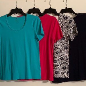 White Stag Small Short Sleeve Braided Crew Neck Top